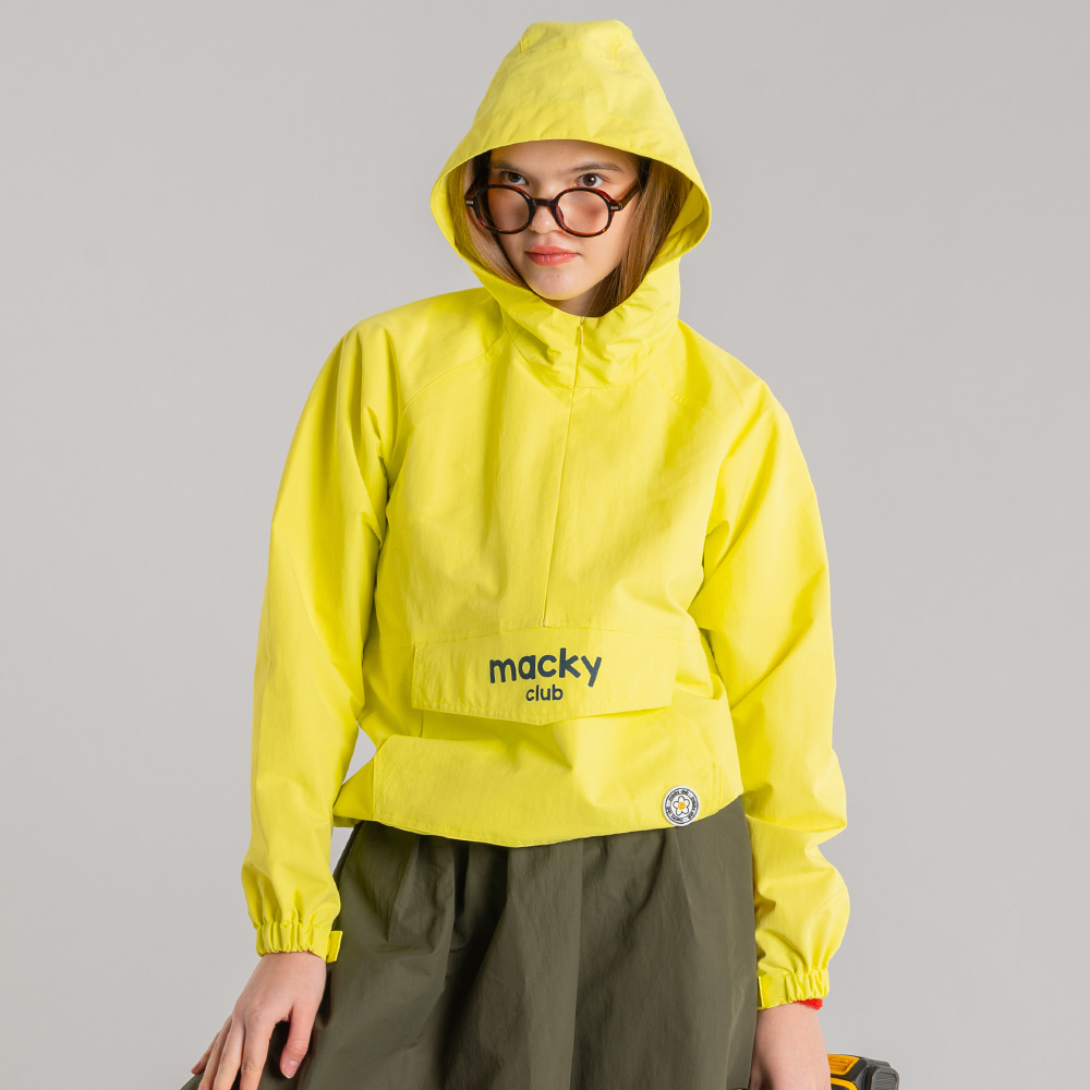 tech hoodie rain anorak yellow